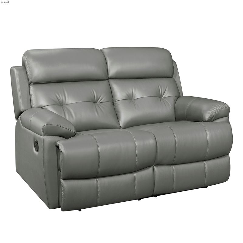 Lambent Grey Leather Reclining Loveseat 9529GRY-2