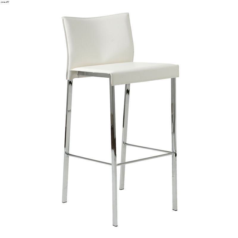 Riley-B White Bar Stool 17223WHT by Euro Style - S
