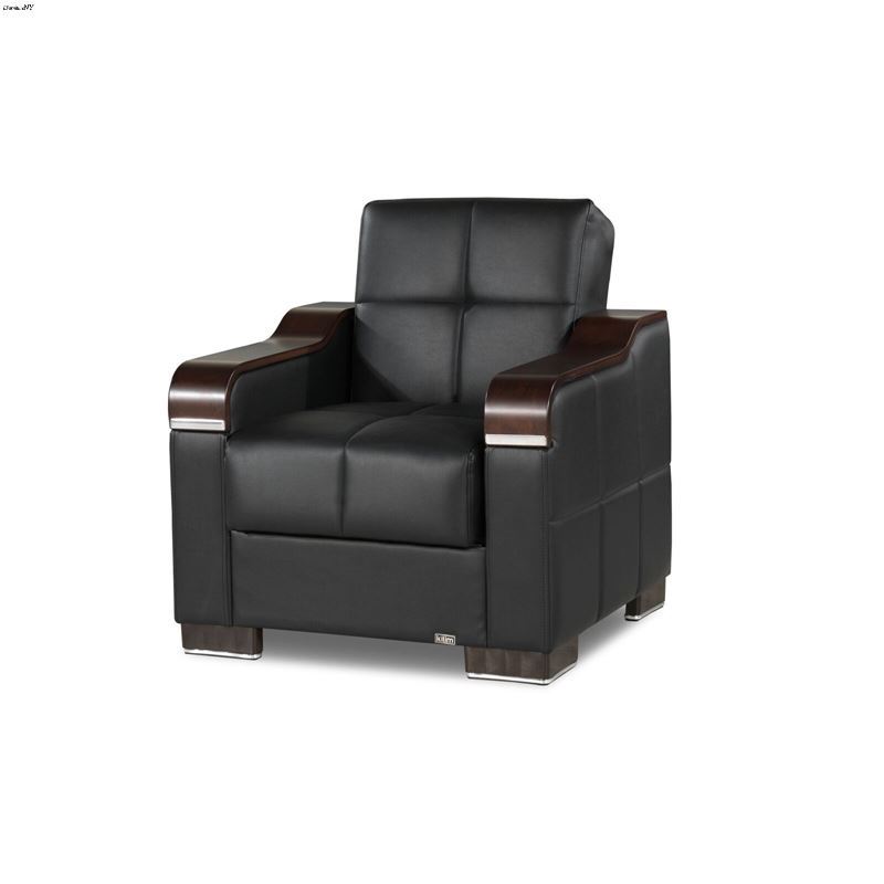 Uptown Black Leatherette Chair