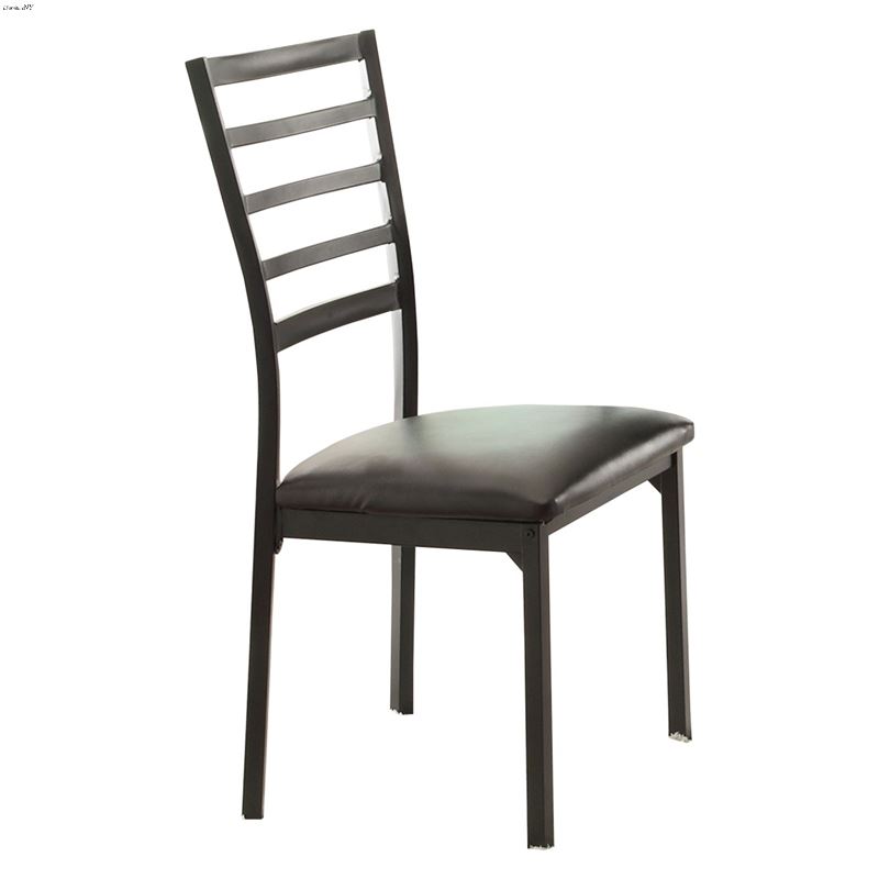 Flannery Metal Dark Brown and Black Dining Side Ch