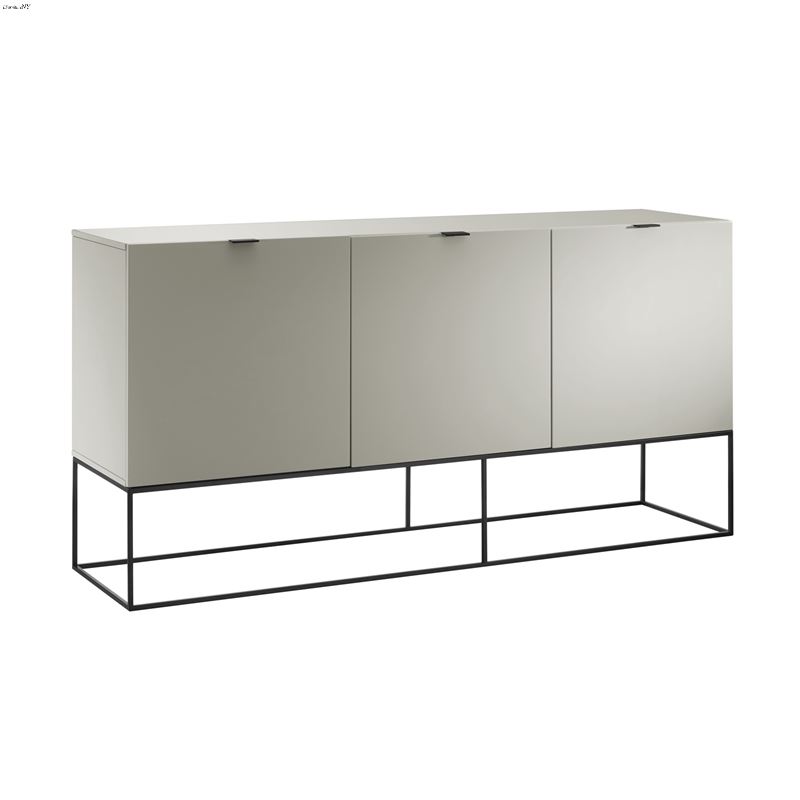 Vizzione High Gloss Light Gray Lacquer Buffet by C