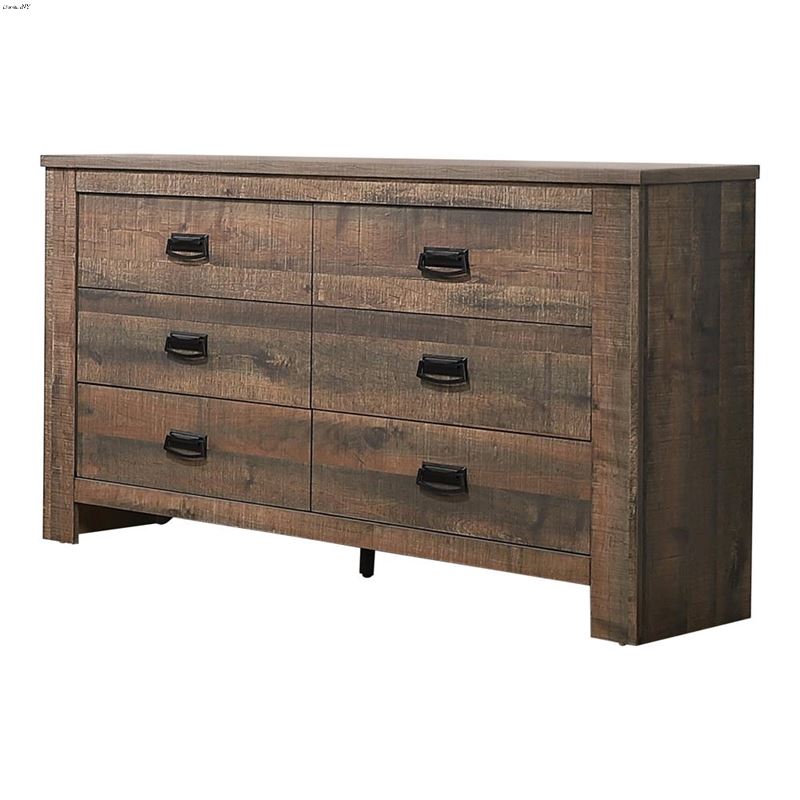 Frederick Weathered Oak 6 Drawer Dresser 222963