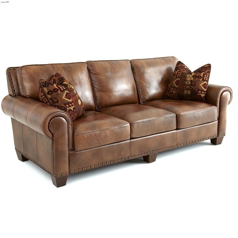 Silverado Caramel Brown Leather Sofa