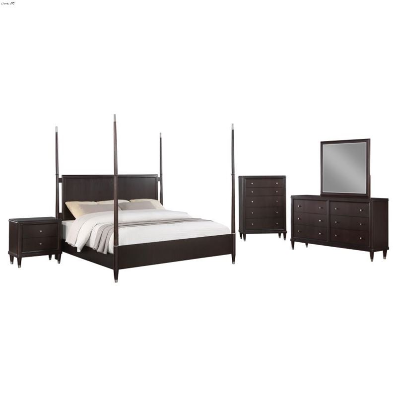 Emberlyn Rich Brown 5 Piece QueenPoster Bedroom Se