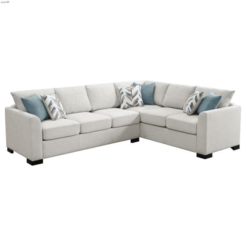 Ashford Greige Chenille Fabric Sleeper Sectional S