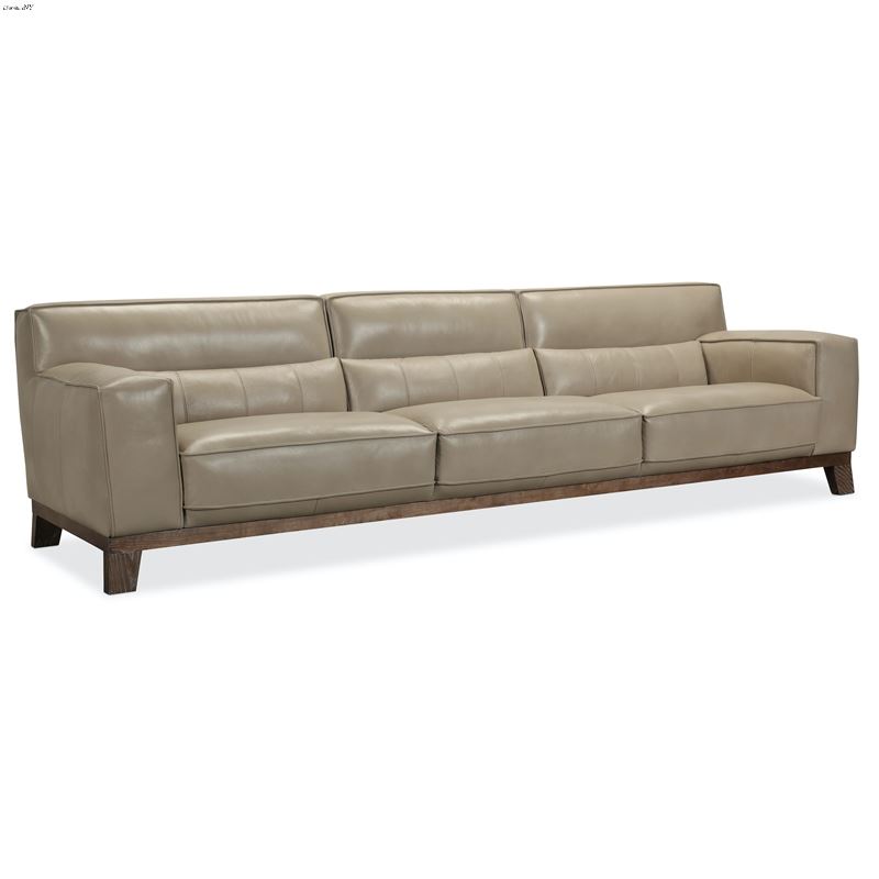 Prosper Grand Taupe Leather 120 inch Sofa SS556-3.