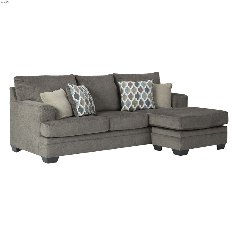 Dorsten Slate Fabric Reversible Sofa Chaise 77204