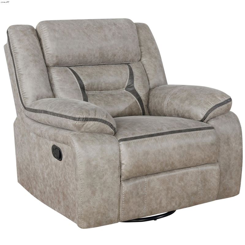 Greer Taupe Leatherette Recliner 651353