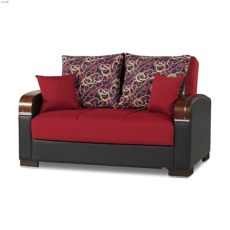 Mobimax Red Fabric Fabric Love Seat