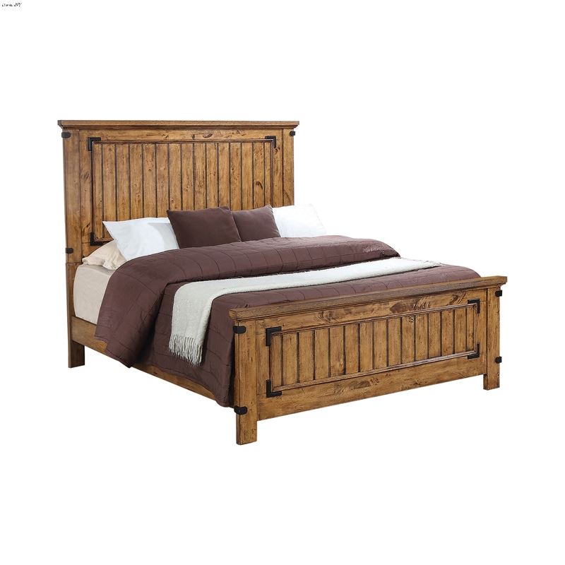 Brenner Rustic Honey King Panel Bed 205261KE