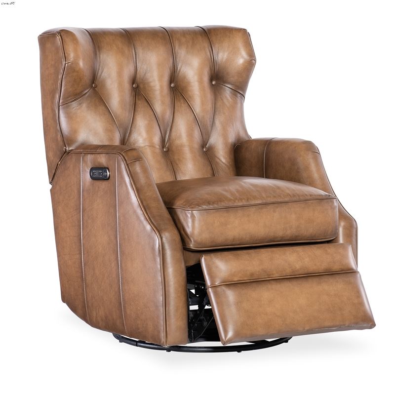 Henderson Nature Leather Power Swivel Glider Recli