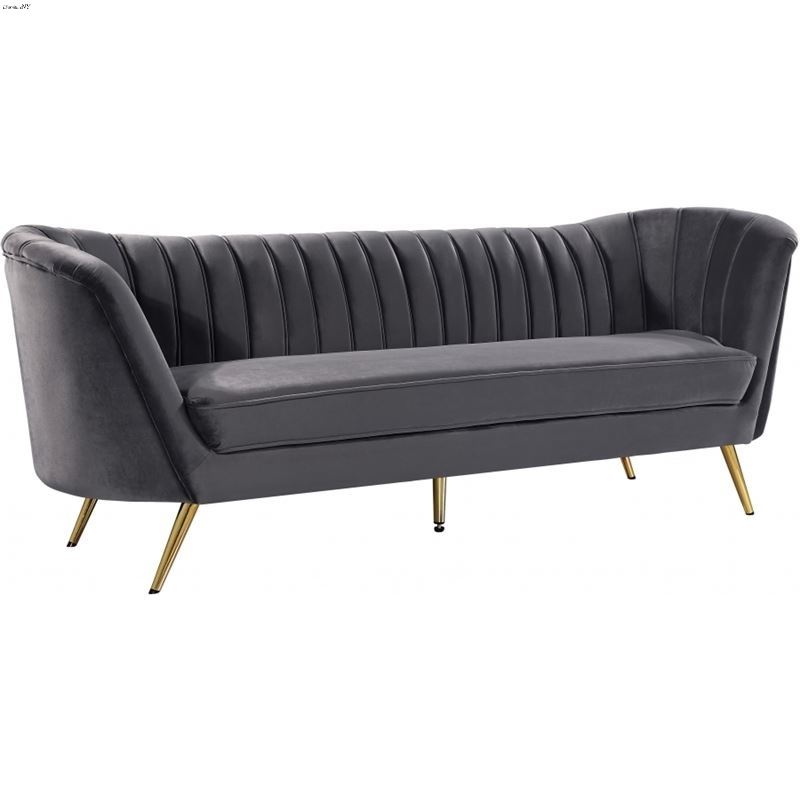 Margo Grey Velvet Sofa