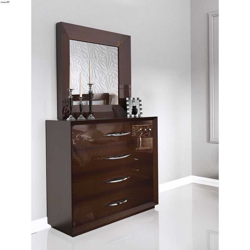 Carmen Walnut 4 Drawer Single Dresser by Franco Sp