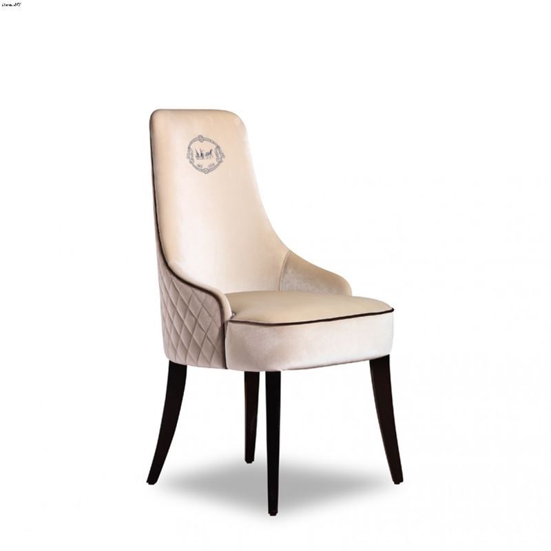 AX Talin Modern Off-White Velour Dining Chair