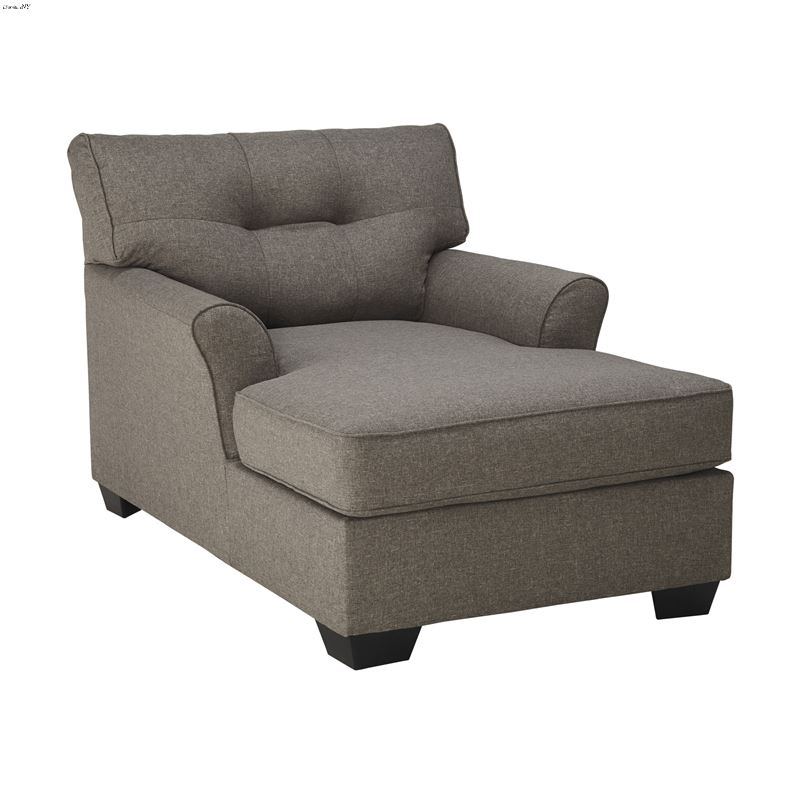 Tibbee Slate Fabric Tufted Chaise Lounger 99101