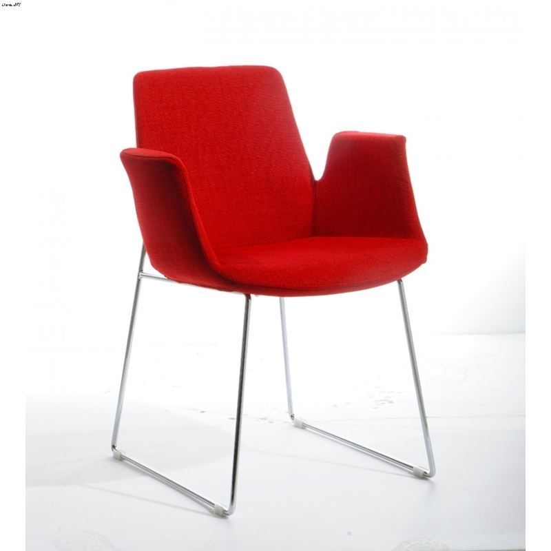 Altair Modern Red Fabric Dining Chair