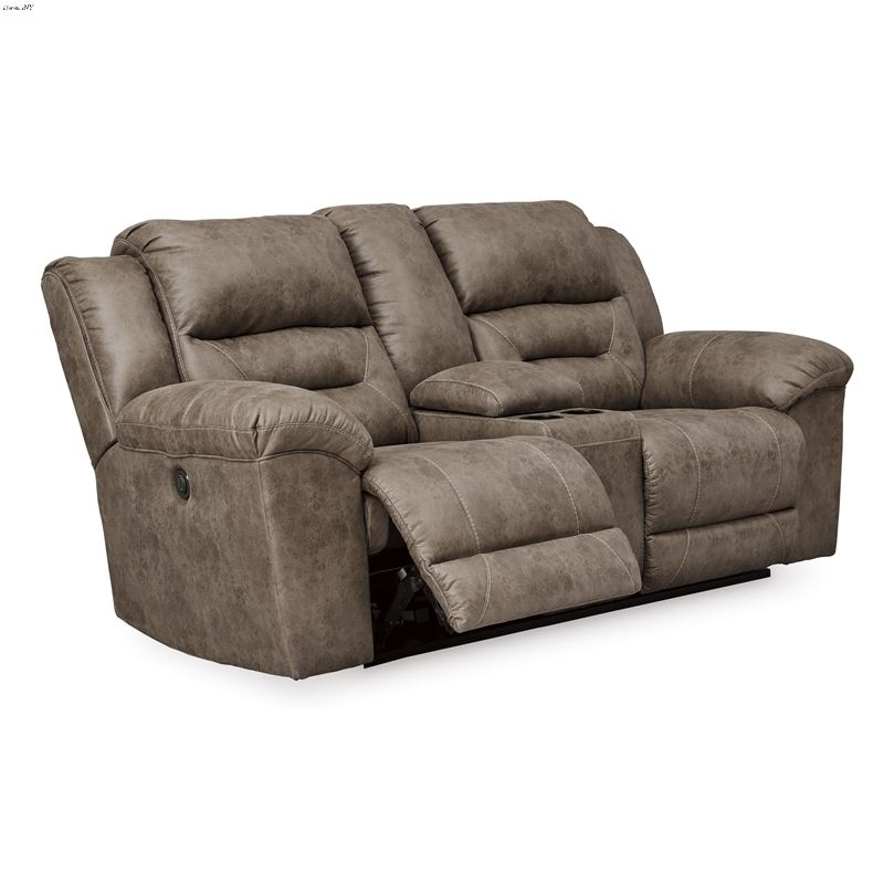 Stoneland Fossil Power Reclining Loveseat with Con