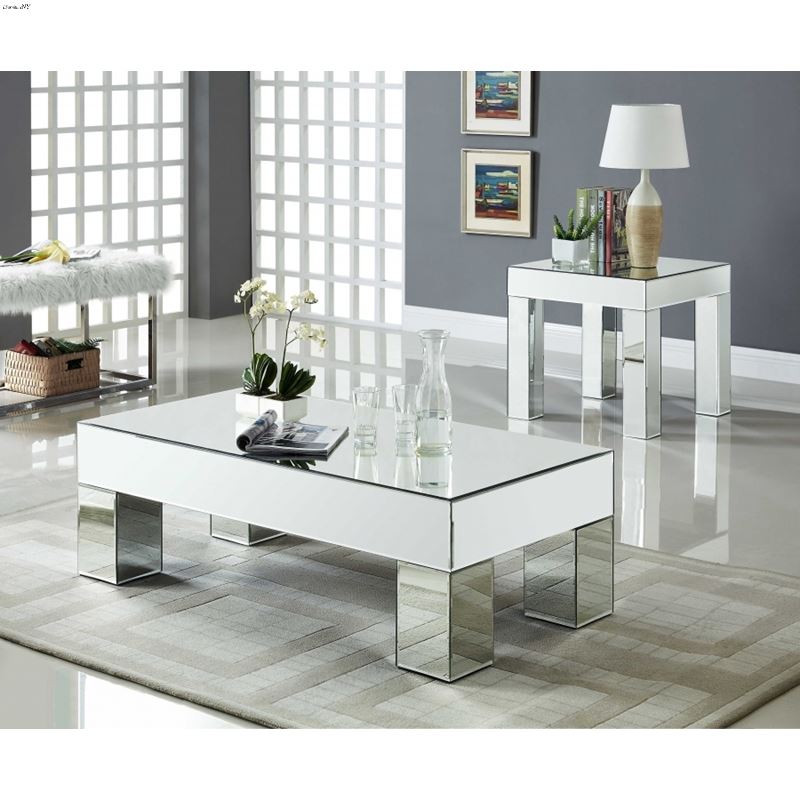 Lainy Mirrored Occasional Table Collection