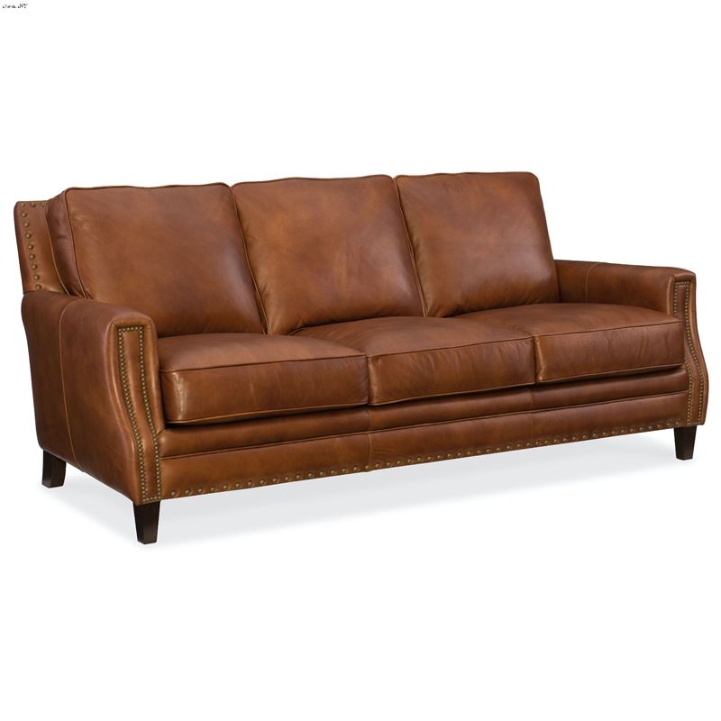 Exton Stationary Sofa in Natchez Brown Leather SS3