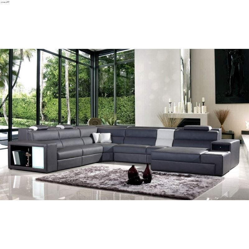 Polaris Contemporary Bonded Leather Sectional