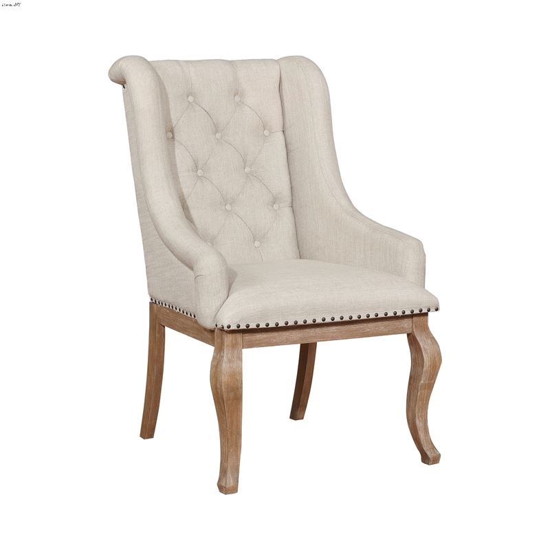 Brockway Cove Tufted Upholstered Arm Chair Cream A
