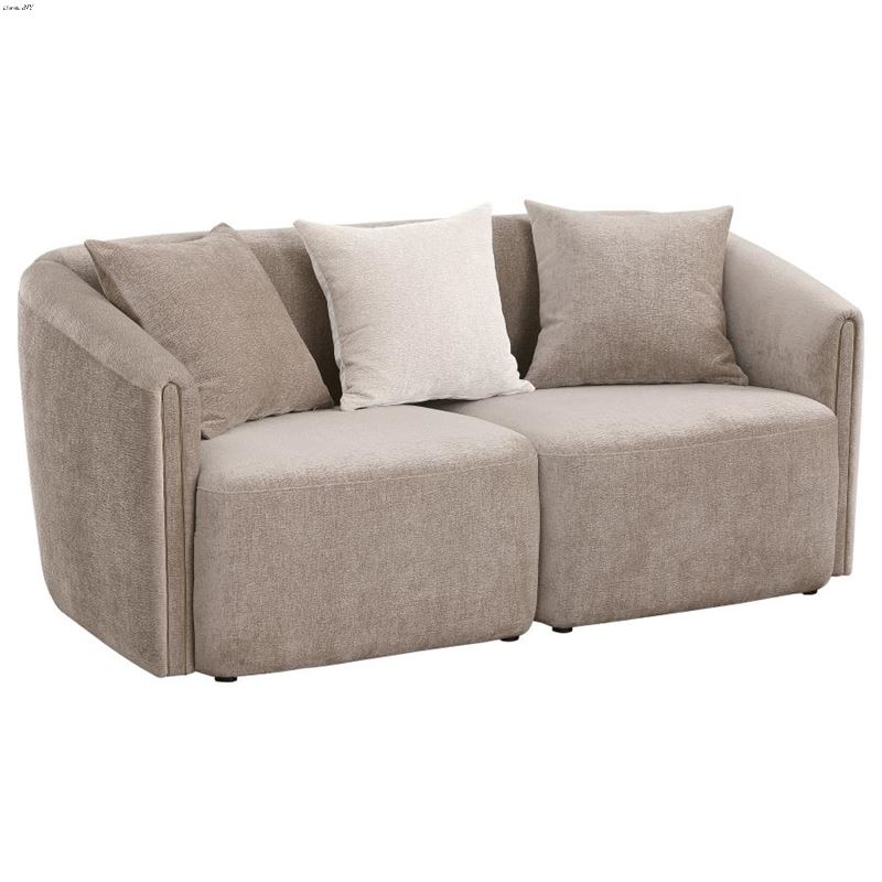 Townsend Latte Chenille Rolled Arm Loveseat 504755