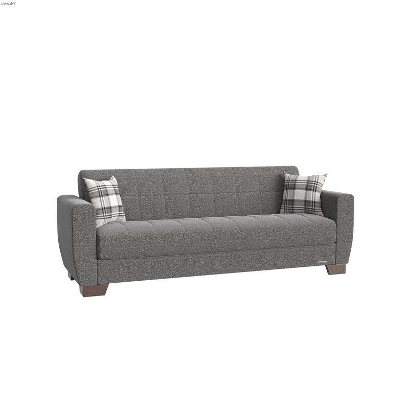 Barato Grey Upholstered Convertible Sofa Bed with