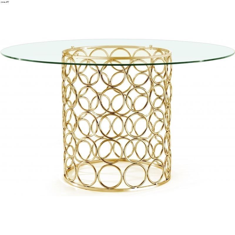Opal Gold Stainless Steel and 54 inch Round Glass