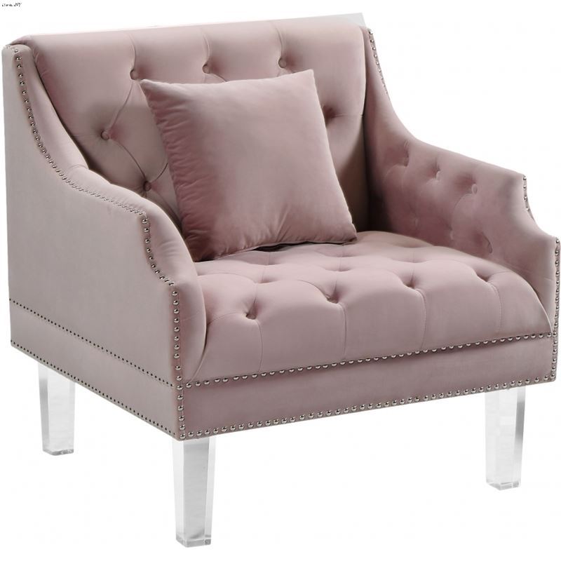 Roxy Pink Velvet Tufted Chair
