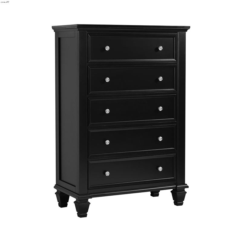 Sandy Beach Black 5 Drawer Chest 201325