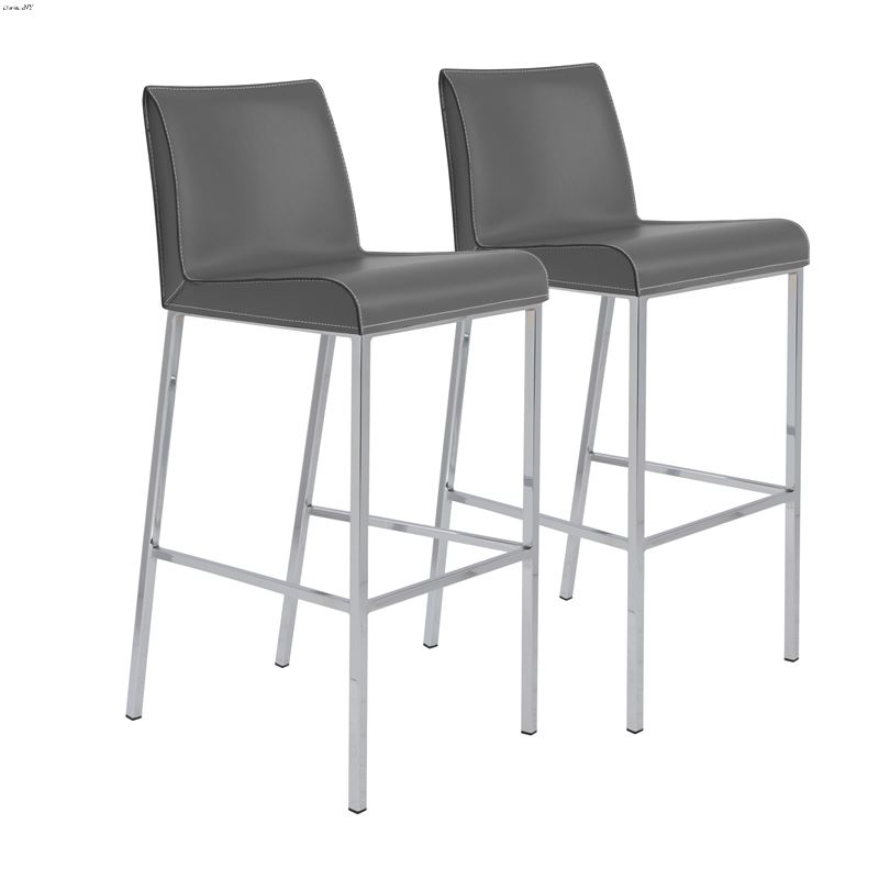 Cam Grey Bar Stool 15201GRY by Euro Style - Set of
