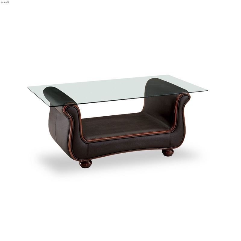 262 Classic Brown Leatherette Coffee Table by ESF