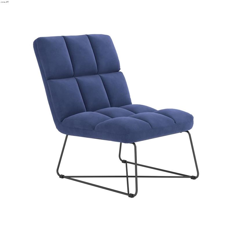 Lux Midnight Blue Armless Accent Chair 903838