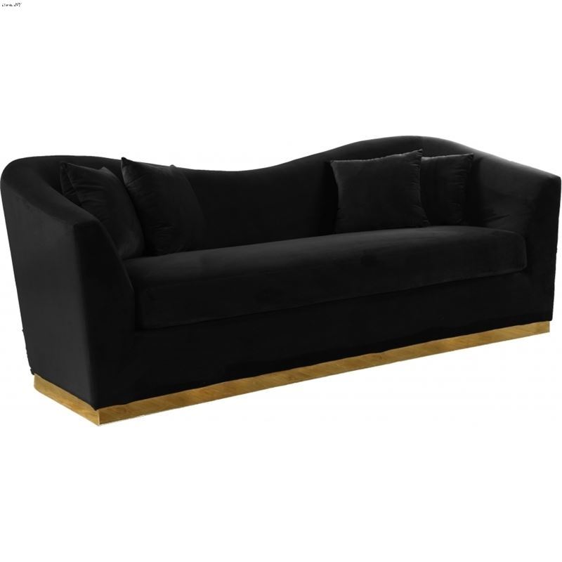 Arabella Black Velvet Sofa