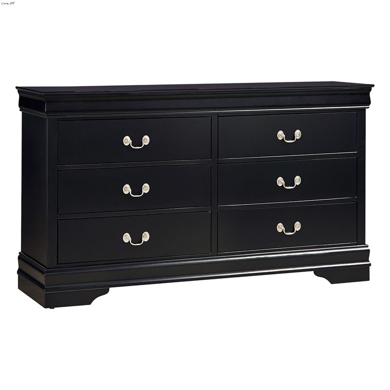 Mayville Black 6 Drawer Dresser 2147BK-5 by Homele