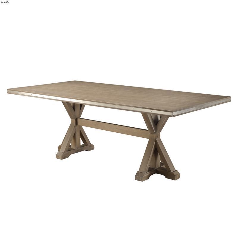 Beaugrand Grey Oak Trestle Dining Table 5177-84 by