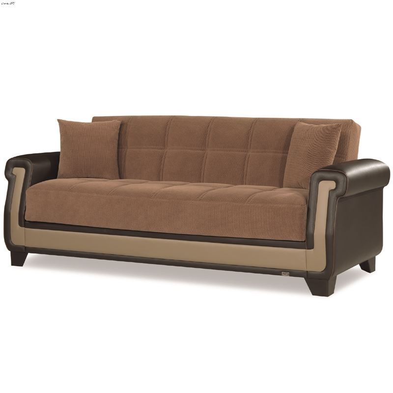 Proline Brown Microfiber Fabric Sofa Bed