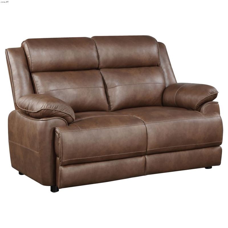 Ellington Dark Brown Padded Arm Loveseat 508282