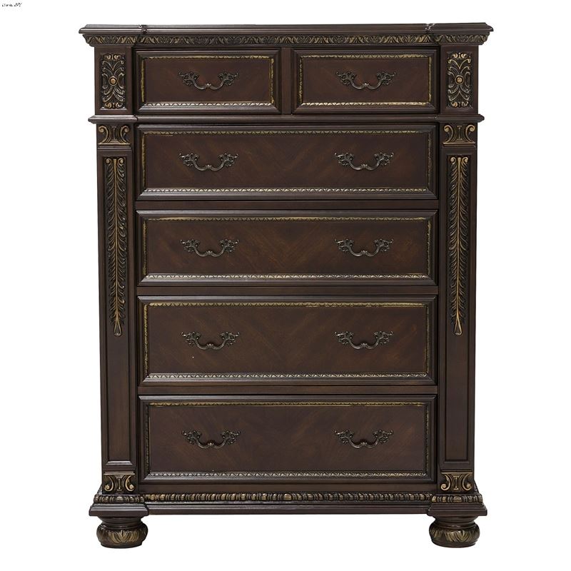 Catalonia Traditional Cherry 5 Drawer Chest 1824-9