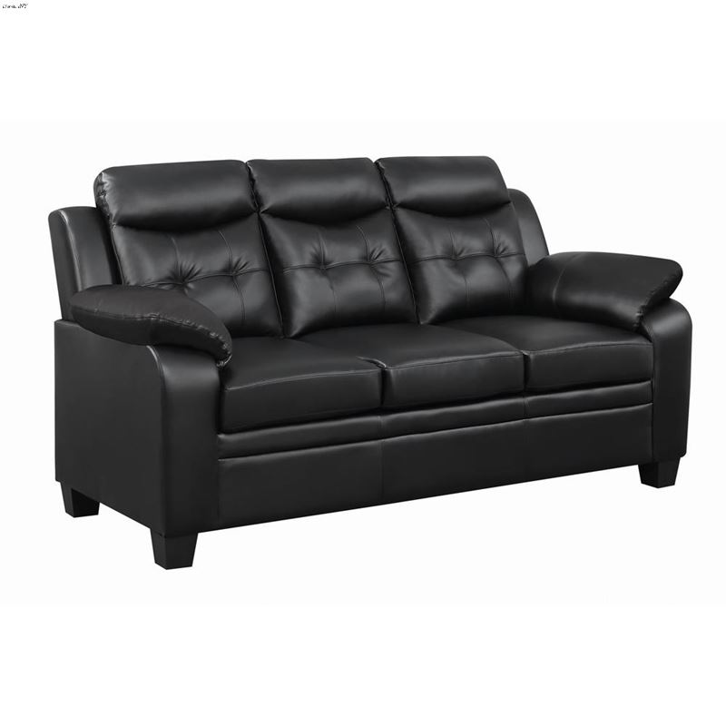 Finley Black Leatherette Tufted Sofa 506551