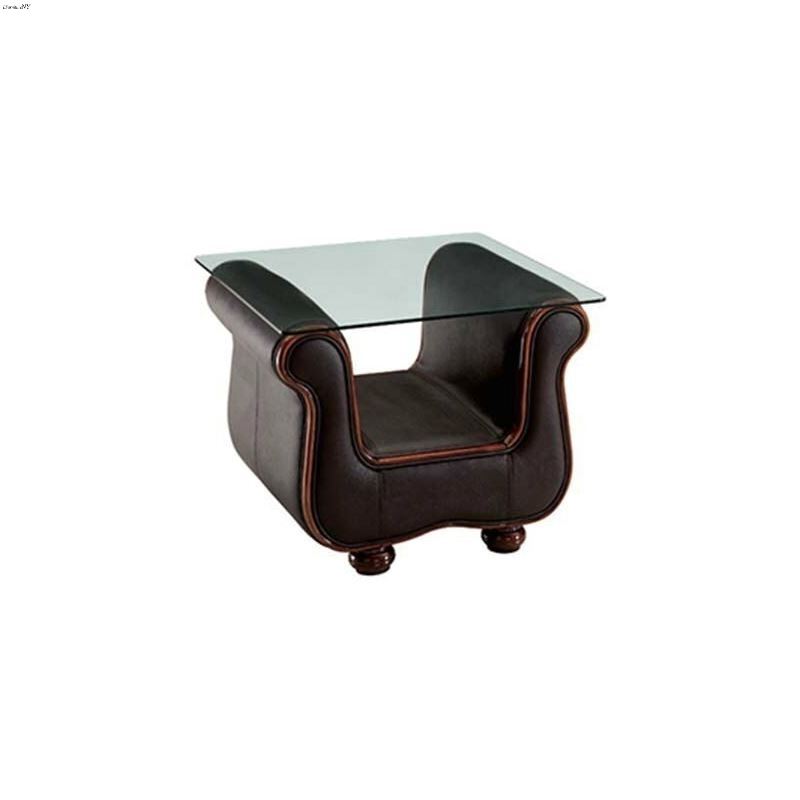 262 Classic Brown Leatherette End Table by ESF