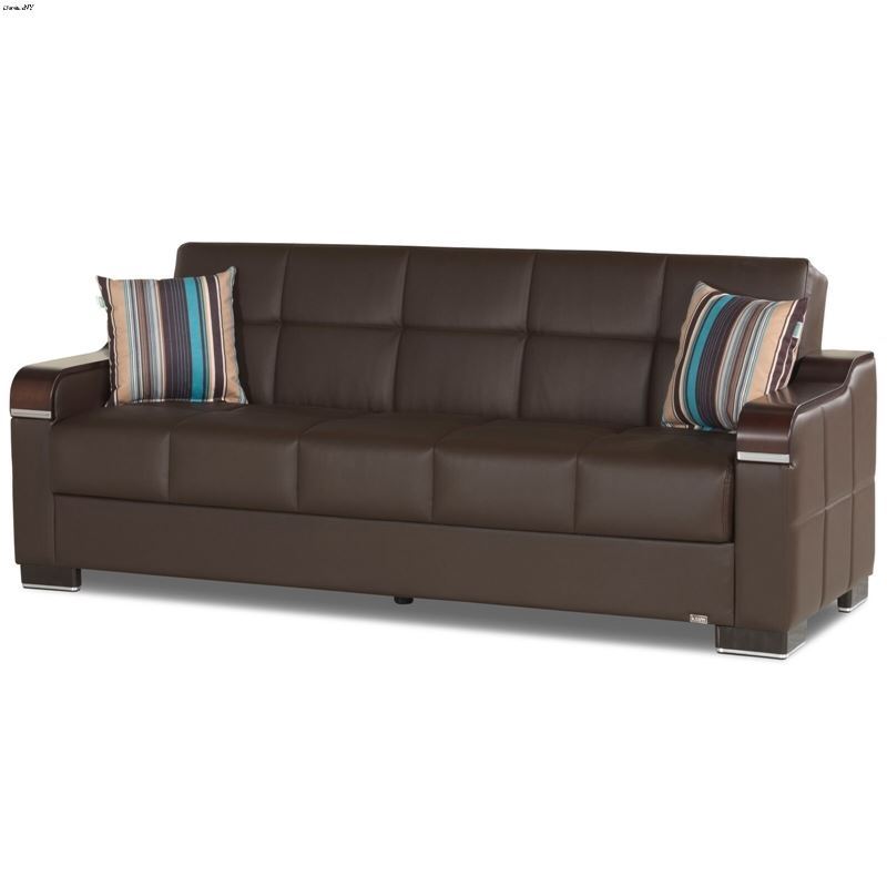 Uptown Brown Leatherette Sofa Bed