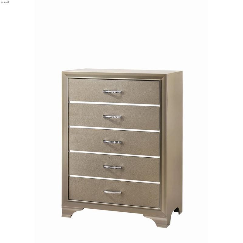 Beaumont Champagne 5 Drawer Chest 205295