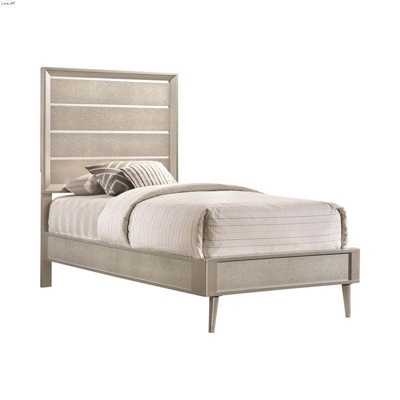 Ramon Metallic Sterling Twin Panel Bed 222701T