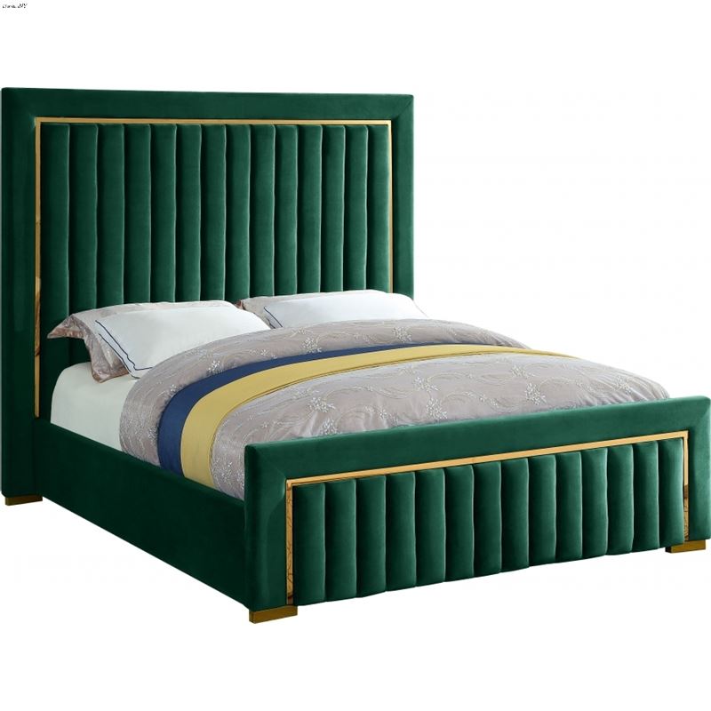 Dolce Green Velvet Upholstered Bed