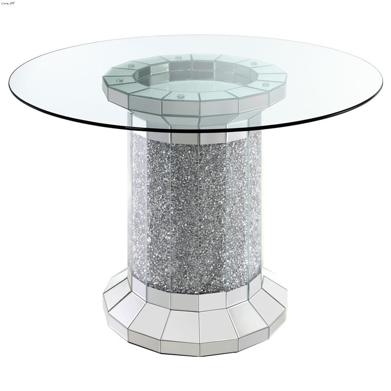 Ellie Round Glass Mirrored Counter Height Dining T