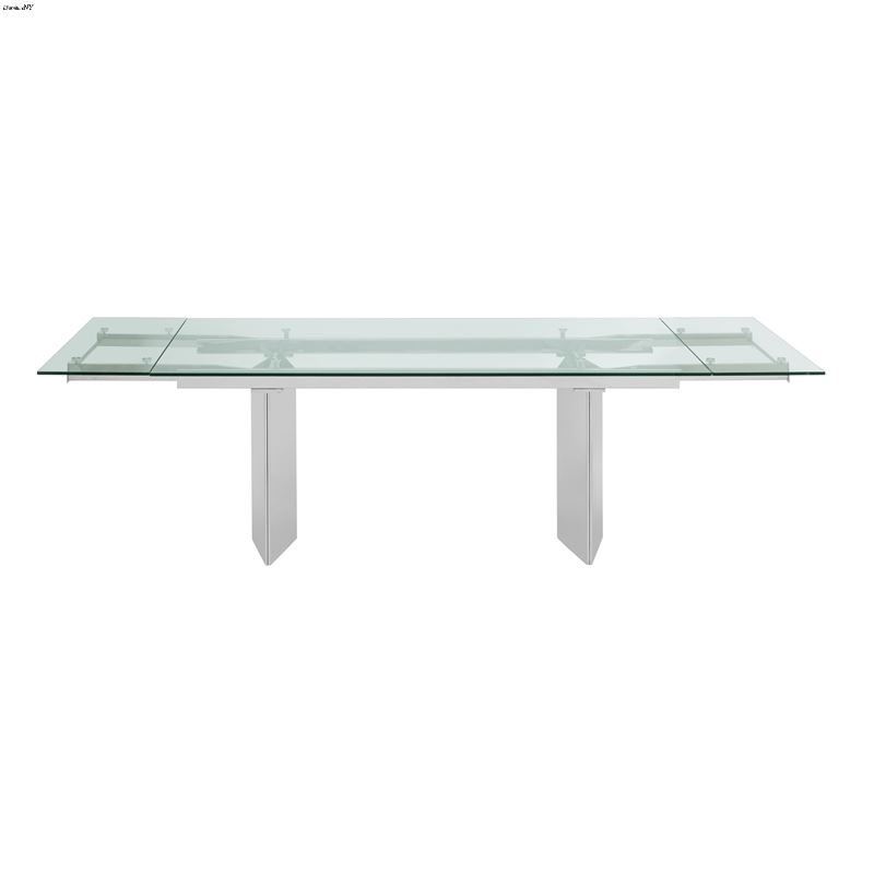 Tower Clear Glass Extendable Dining Table by Casab