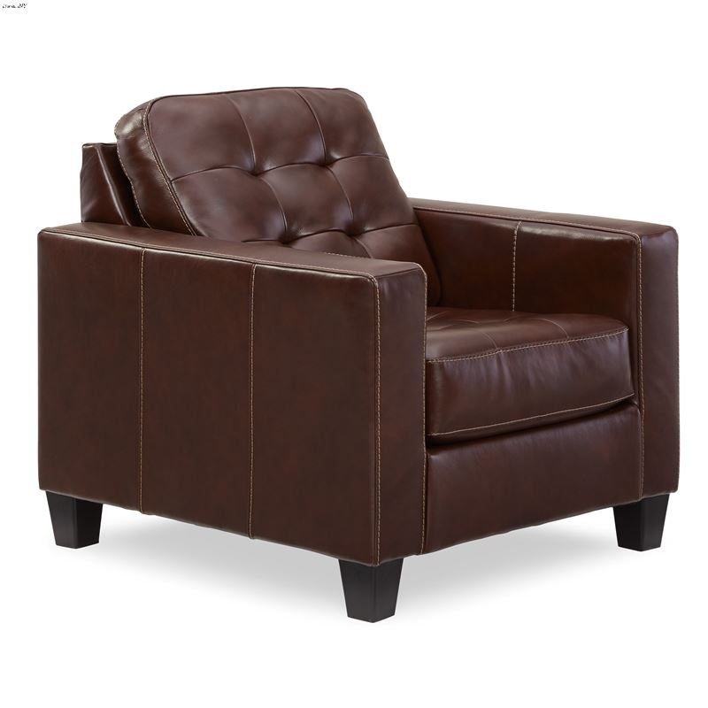 Altonbury Tufted Walnut Leather Chair 87504