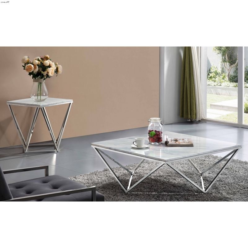Skyler Chrome Stainless Steel Occasional Table Col