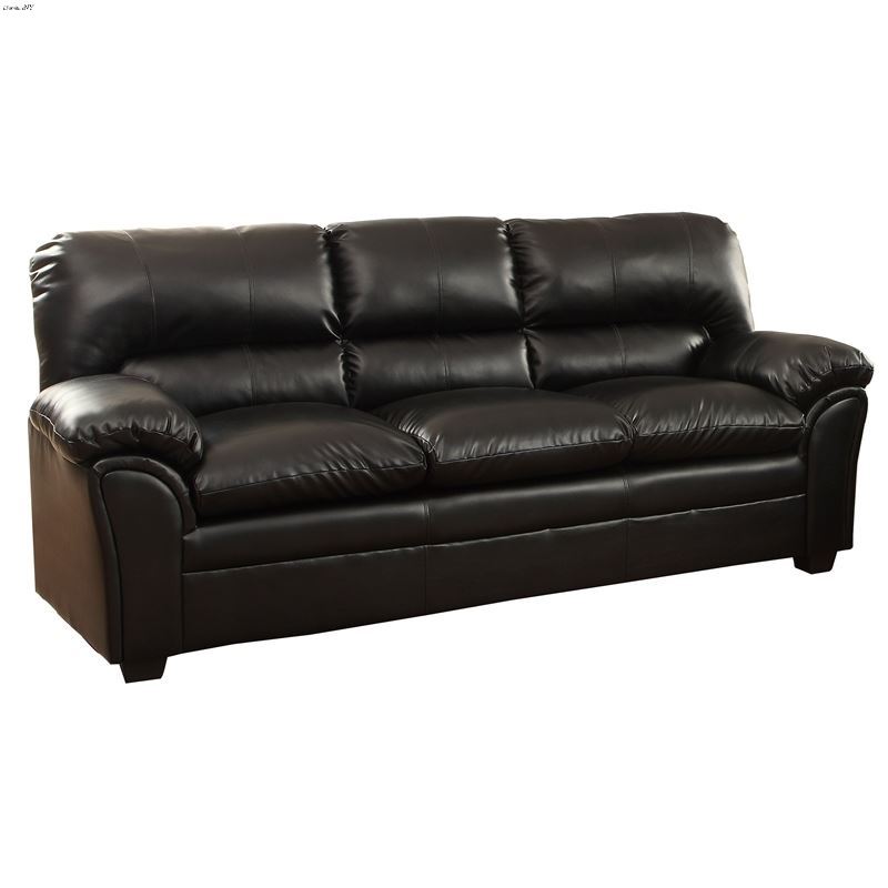 Talon Bonded Black Bonded Leather Sofa 8511BK-3